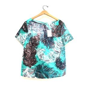 Shimmery “ Regal Plumes” Jacquard Top
